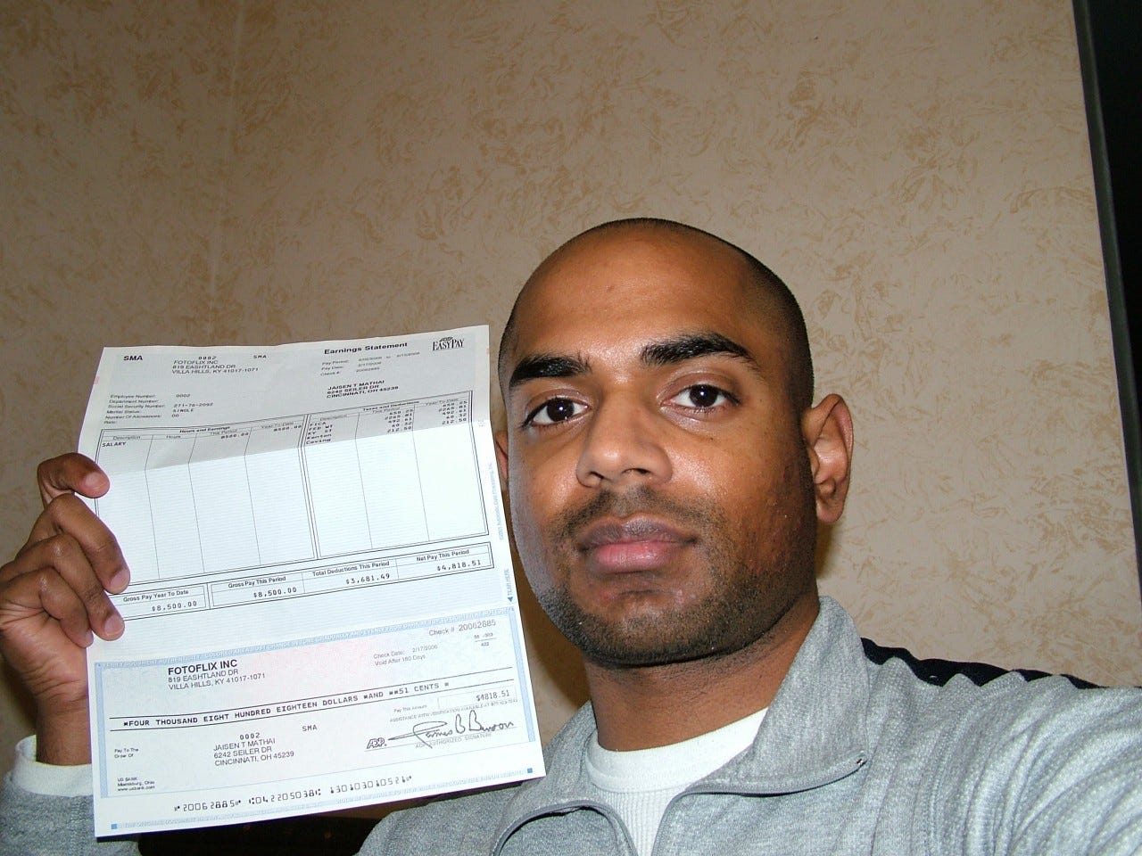 My first paycheck after leaving ClearChannel.