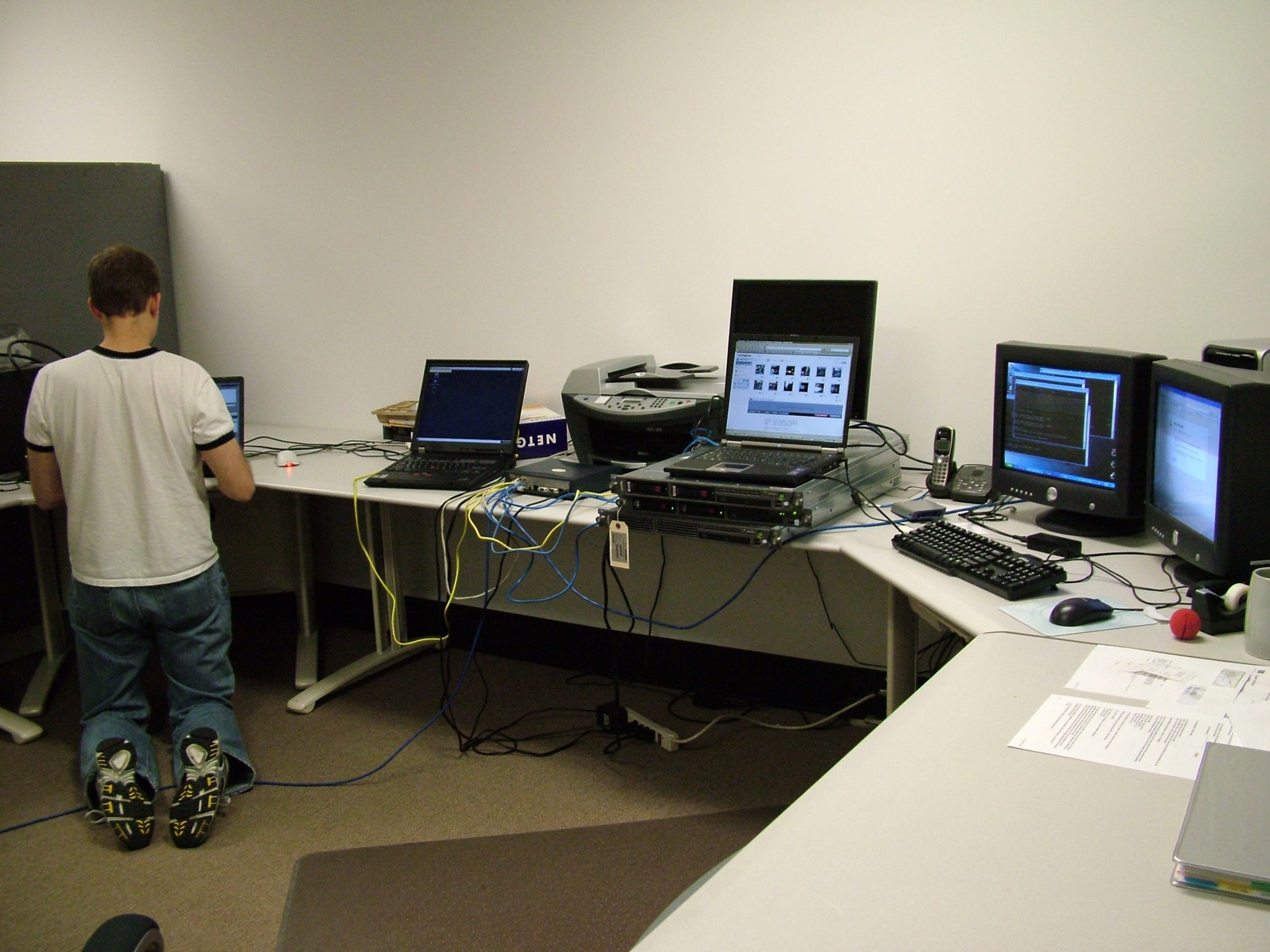 Setting up load balancers for Photagious before racking them at Level3 a decade ago. (circa 2004)