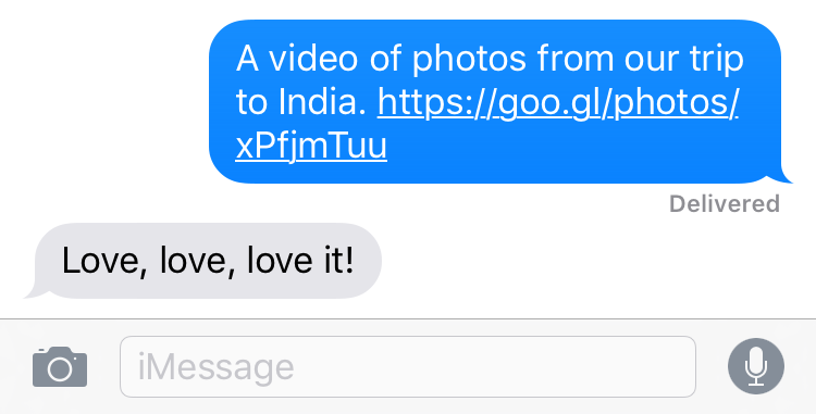A video created by Assistant which I shared with Rachel. (URL modified)